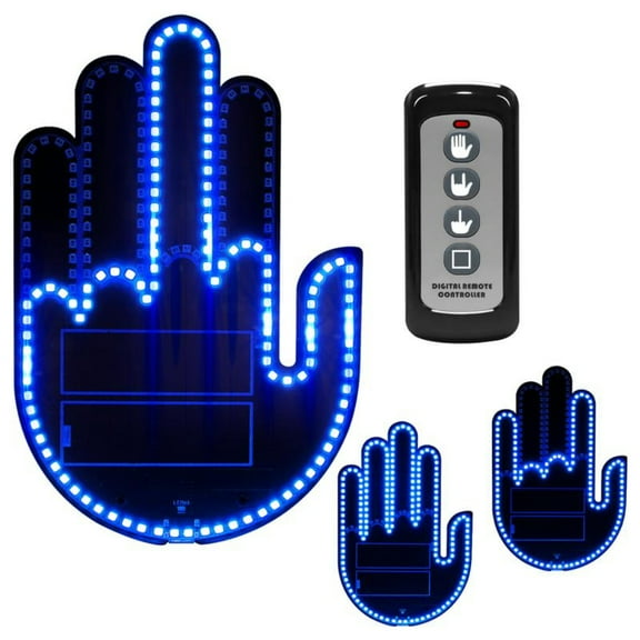 Wireless control of LED Car Gesture Light with Remote Control, Recyclable & Rechargeable, Fun Rear Window Sign,Calming Road Rage, Ambient Lighting Kit,3 Modes Adjustable Finger Lights.