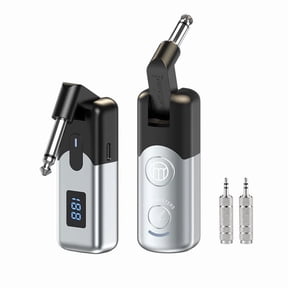 ZealSound 2.4G Wireless Guitar System, Guitar Transmitter Receiver for Electric Guitars, Bass, Keyboard,Drums & Multiple Instruments, 3-Level Volume Control, 25H Runtime, Battery Display, 197FT Range