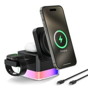 Wireless iPhone Charging Station, 3 in 1 Wireless Charger Stand for Multiple iPhone Devices, Wireless Charger for iPhone 16/15/14/13/12/Pro/Pro Max, iWatch 10/SE/9/8/7/6/5/4/3/2, AirPods 2/3
