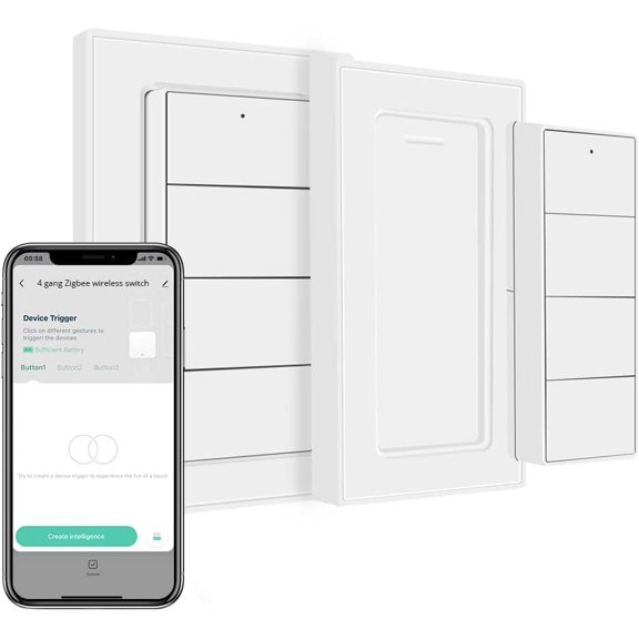 Wireless igbee Smart Button, 4-Way Remote Control Button Swit for Smart Devices, Scene Controller, Compatible with Tu, Asstant, y, , Requires Tu igbee Hub