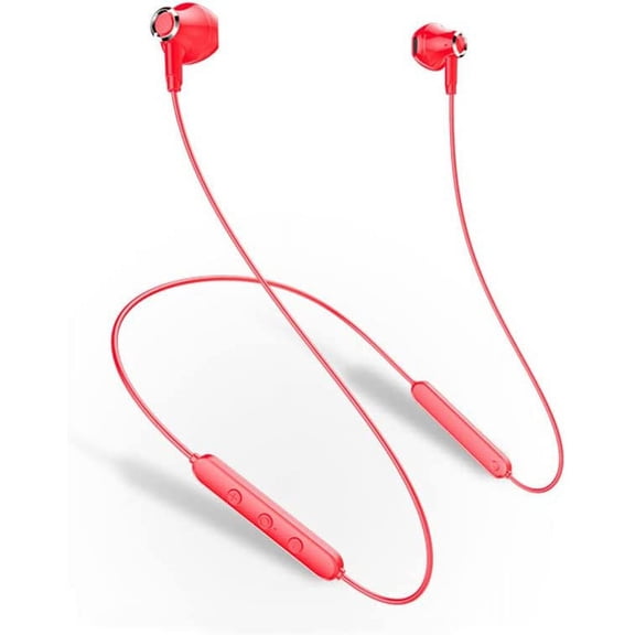 Wireless in-Ear Waterproof Sport 5.0 Bluetooth Headset Hang Neck Type Noise-canceling Smart Headphones Compatible with iPhone, Android and iPad (Black-Standard Version)