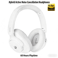 thumbnail image 1 of Wireless over-Ear Headphones, Hybrid ANC Headset,5.3, Hybrid Active Noise Cancellation, 60 Hours Playtime, Hi-Res Audio, 90° Swiveling Earpads, Pair with 2 Devices, Tronsmart App Control, White, 1 of 16