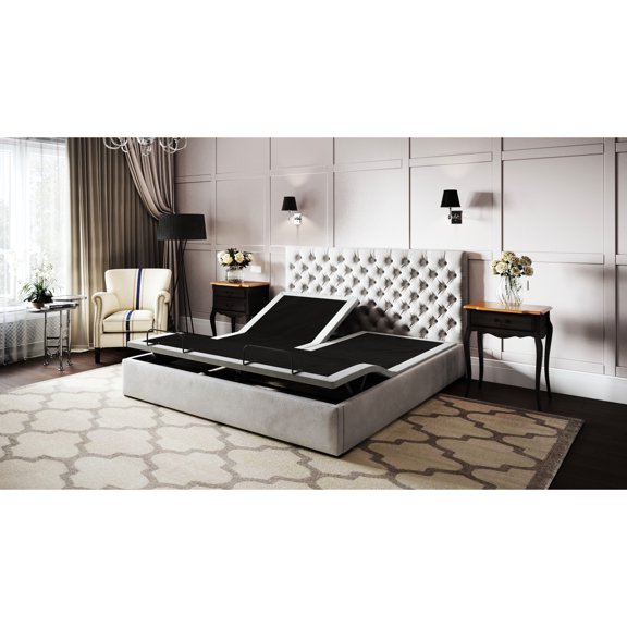 Wireless remote control | Adjustable head and foot with 6000N motor | Control the bed base effortlessly