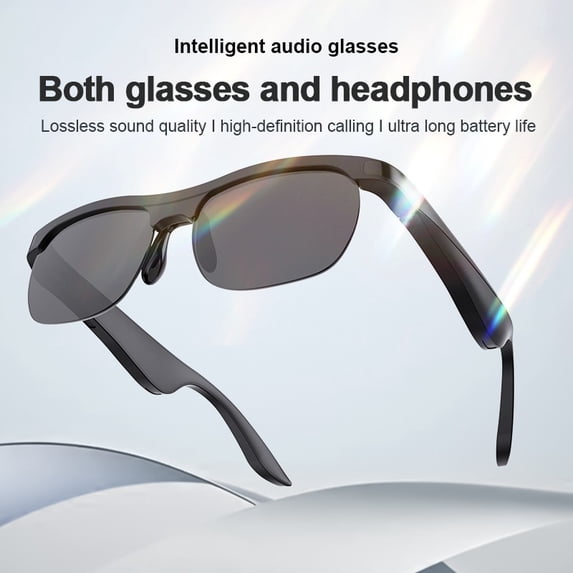 Wireless smart glasses play music like headphones. Long battery life, stylish unisex design. Ideal back-to-school and holiday gifts for boys and girls.