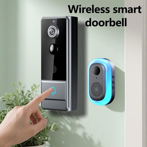 Wireless video doorbell with HD wide-angle camera. Two-way intercom, dual power supply and convenient App control.