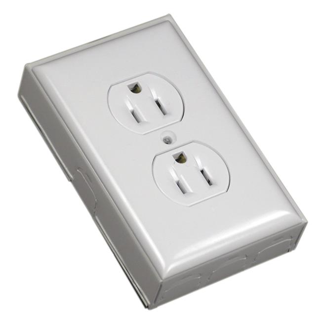 Wiremold 228999 Duplex Metal Raceway Outlet Box White
