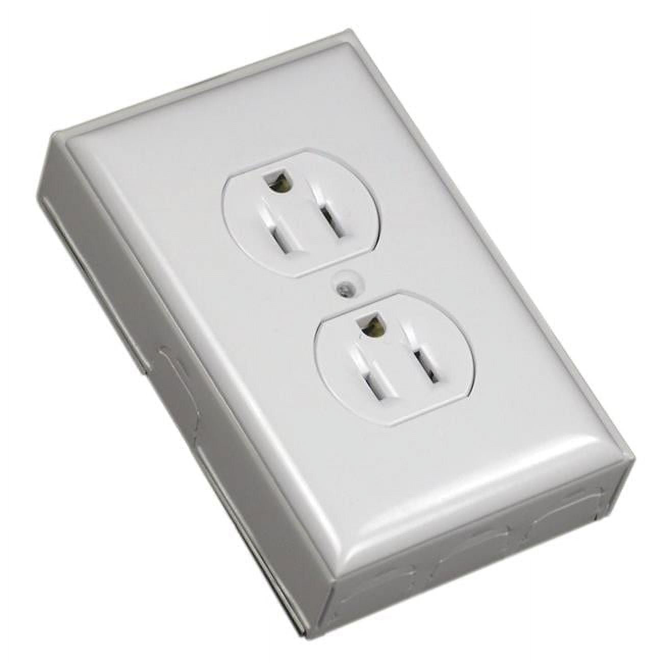 White Steel Duplex Metal Raceway Outlet Box