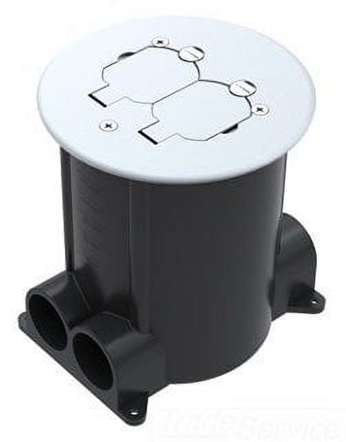 Wiremold 881 RatchetPro Round PVC Floor Box, NonMetallic, Black