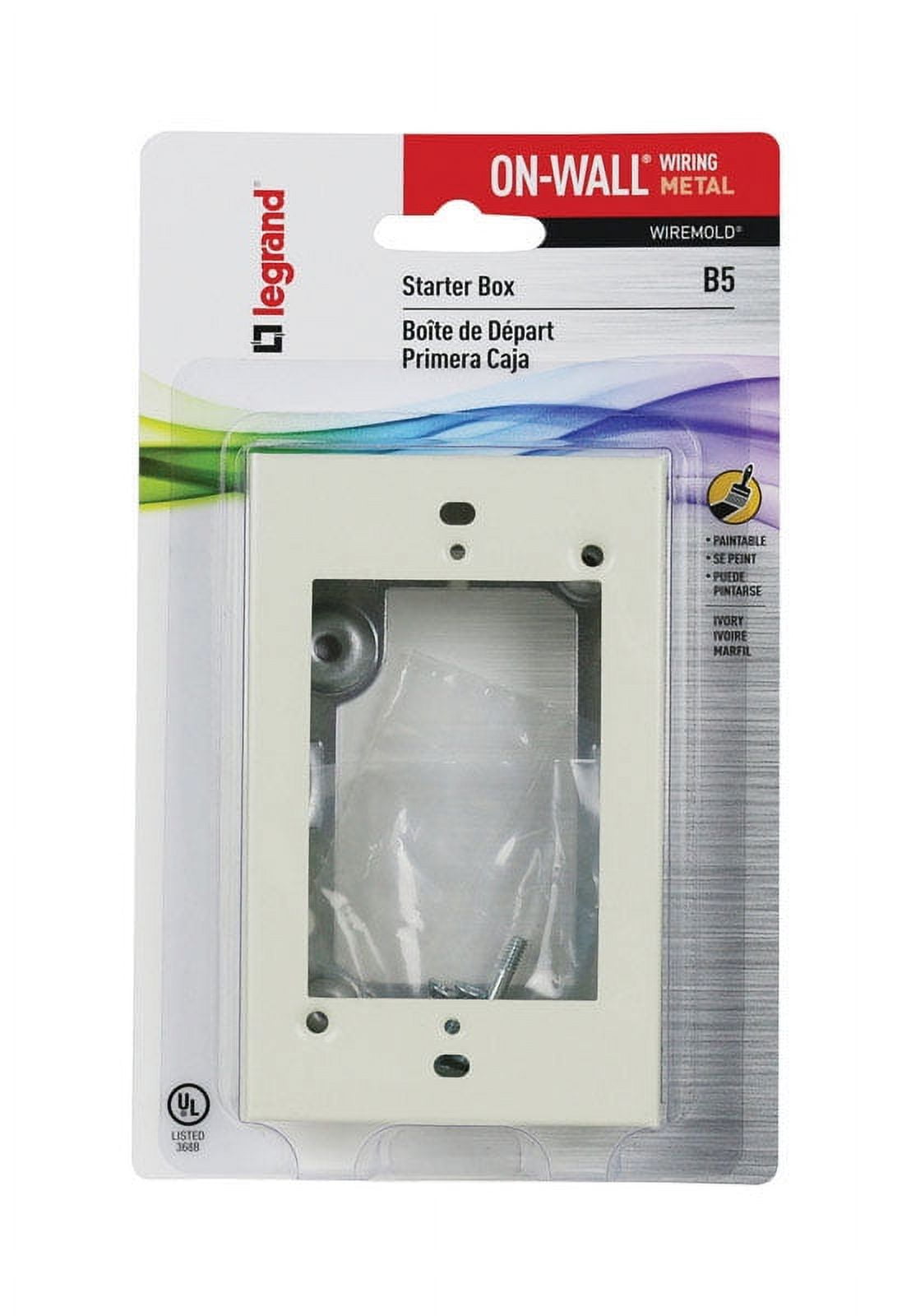 Wiremold B5 Ivory Metal Outlet Extension Box