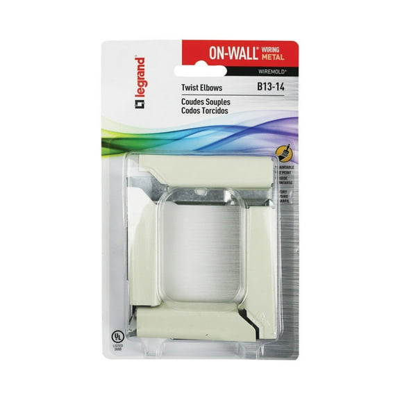 Wiremold Twist Elbow Fitting B-13-14 B Series System - Durable Metal Raceway Elbow - Size 1