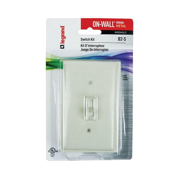 Wiremold B2S Weather-Resist Ivory Plastic Rectangle 1-Gang Switch Kit 1-1/8 in.