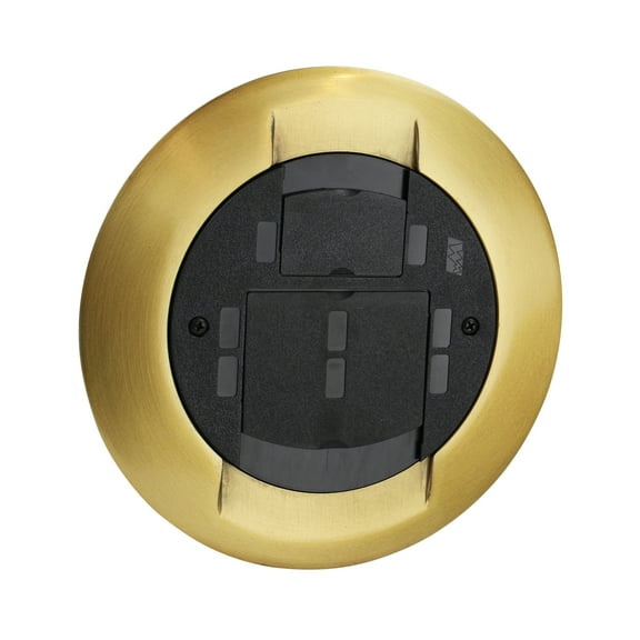 Wiremold Legrand Amd8Atcbs Assembled Communications Poke-Thru Device, Brass