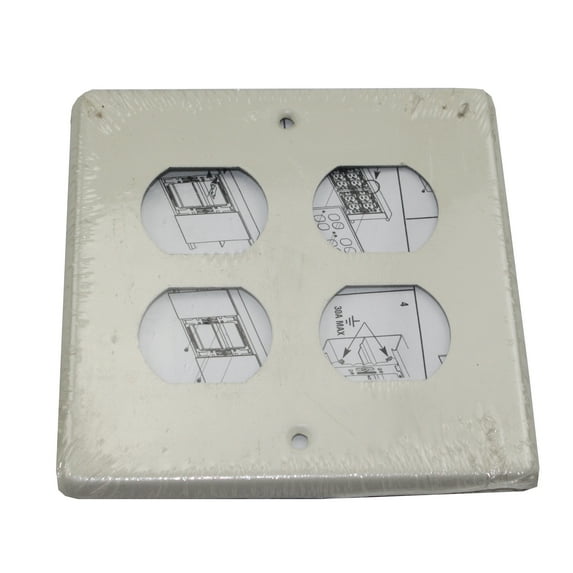 Wiremold Legrand V4047BB 2-Gang Cover Plate With 2 Duplex Opening, Ivory