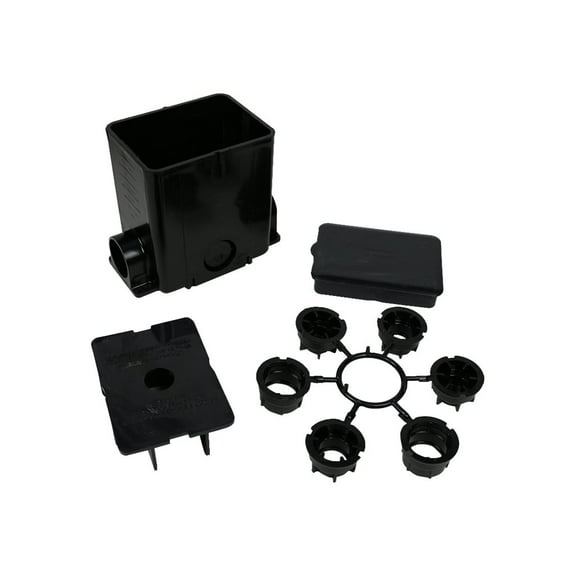 Wiremold 880MP Modulink Fully Adjustable Multiple Service Non-Metallic Floor Box, 50 to 100 cu-in Capacity, 1 Gang, 1 Knockout, 6 in L x 4-1/8 in W x 5-1/2 in H