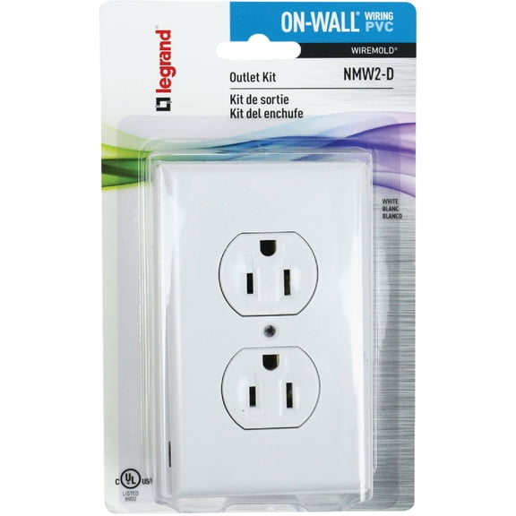 Wiremold On-Wall PVC Outlet Box Kit - Pack of 8