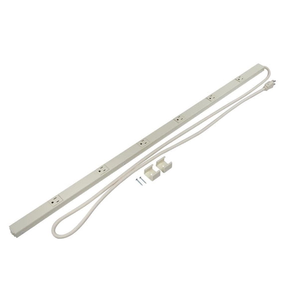 Wiremold PM36C 40" Ivory Plugmold On Wall 6 Outlet Power Strip