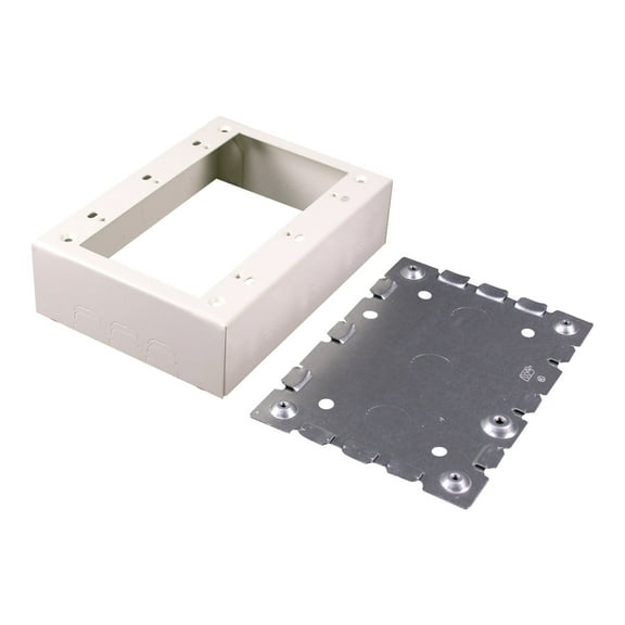Wiremold Three Gang Box Fitting,Ivory,Steel V5747-3