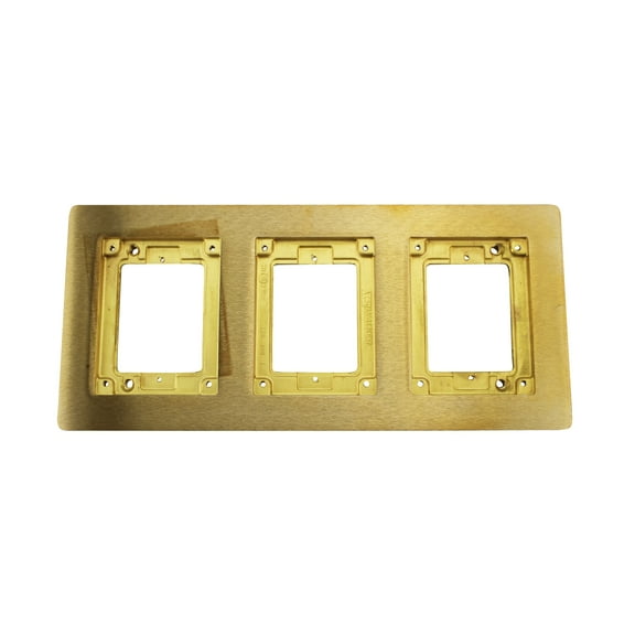 Wiremold Walker Legrand 837B 3-Gang Combination Carpet & Tile Flange, Brass