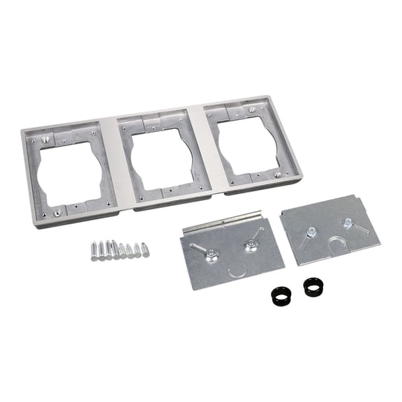 Wiremold Walker Legrand 838-TAL 3-Gang Aluminum Tile Flange