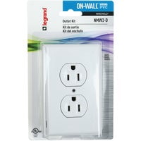 White Nonmetallic Single Gang Raceway Outlet Kit