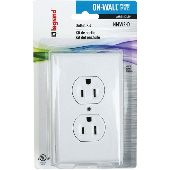 Legrand Wiremold On-Wall Outlet Box Kit NMW2-D - Durable - White