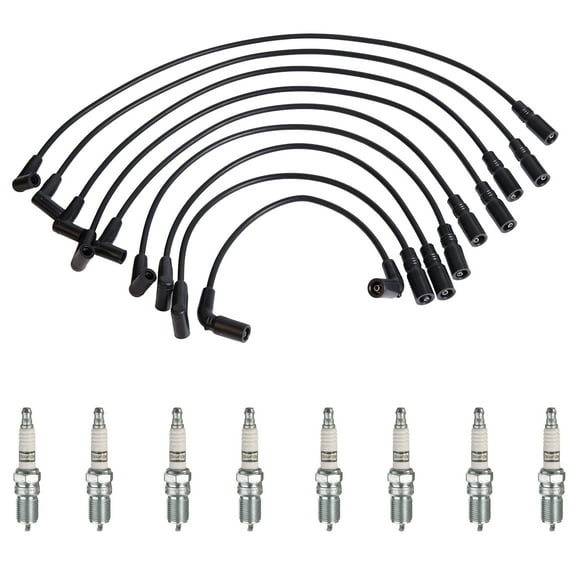 Wireset and 8 Champion Spark Plugs Compatible with 1999-2000 Cadillac Escalade 5.7L V8 Replacement for