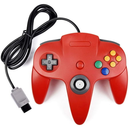 Wiresmith Classic Nintendo N64 Joystick Game Pad Controller - Red