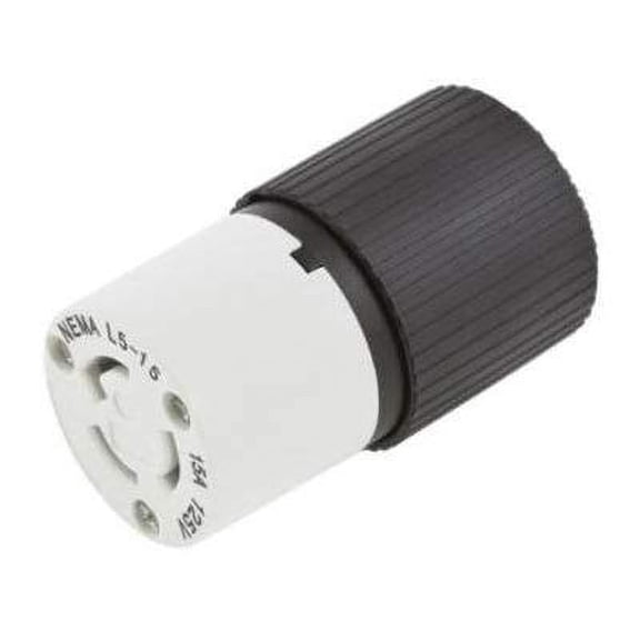 Wiring Device-Kellems Hubbell-Pro Twist-Lock Select Spec L515C Heavy Duty Isolated Grounding Standard Size Female Connector, 125 VAC, 15 A, 2 Poles, 3