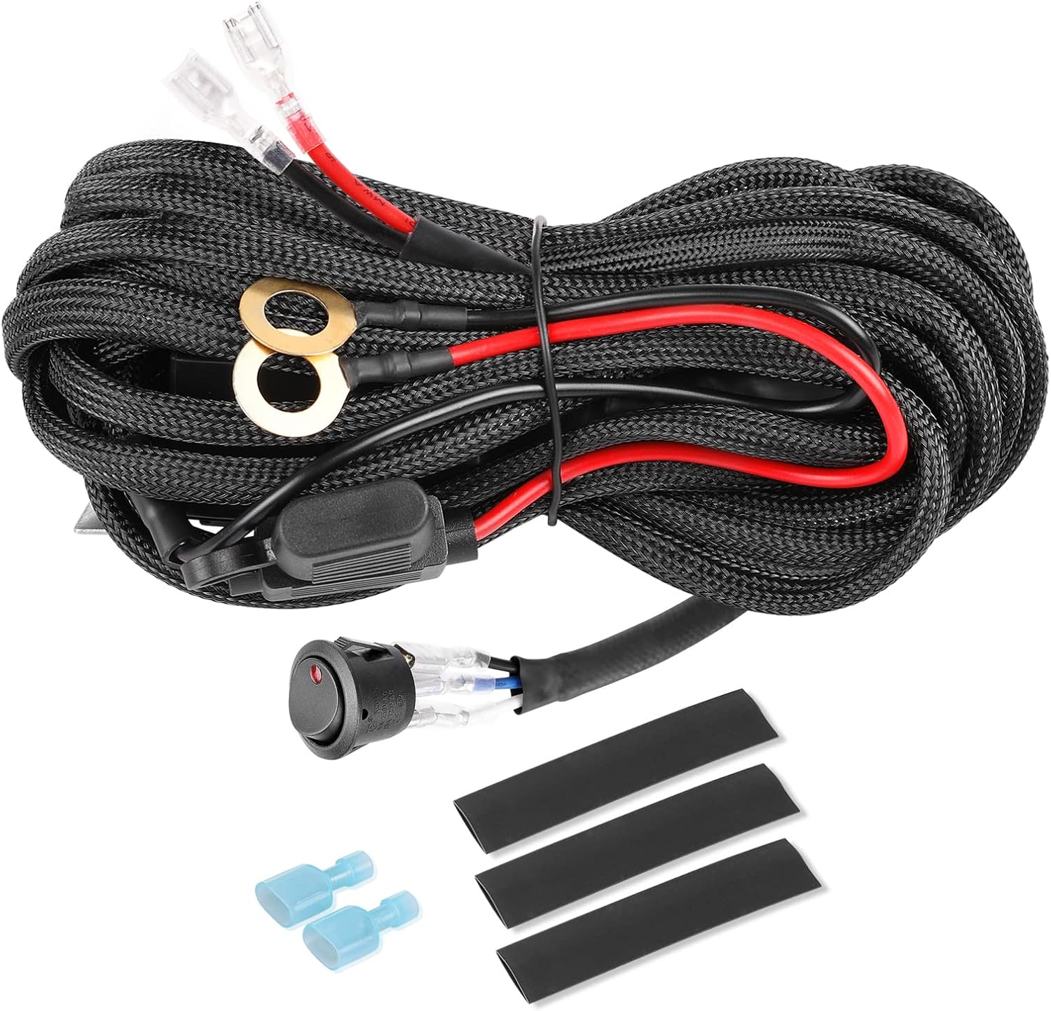 Wiring Harness 1 Lead, Heavy Duty 12V Rocker Switch Nylon Wiring
