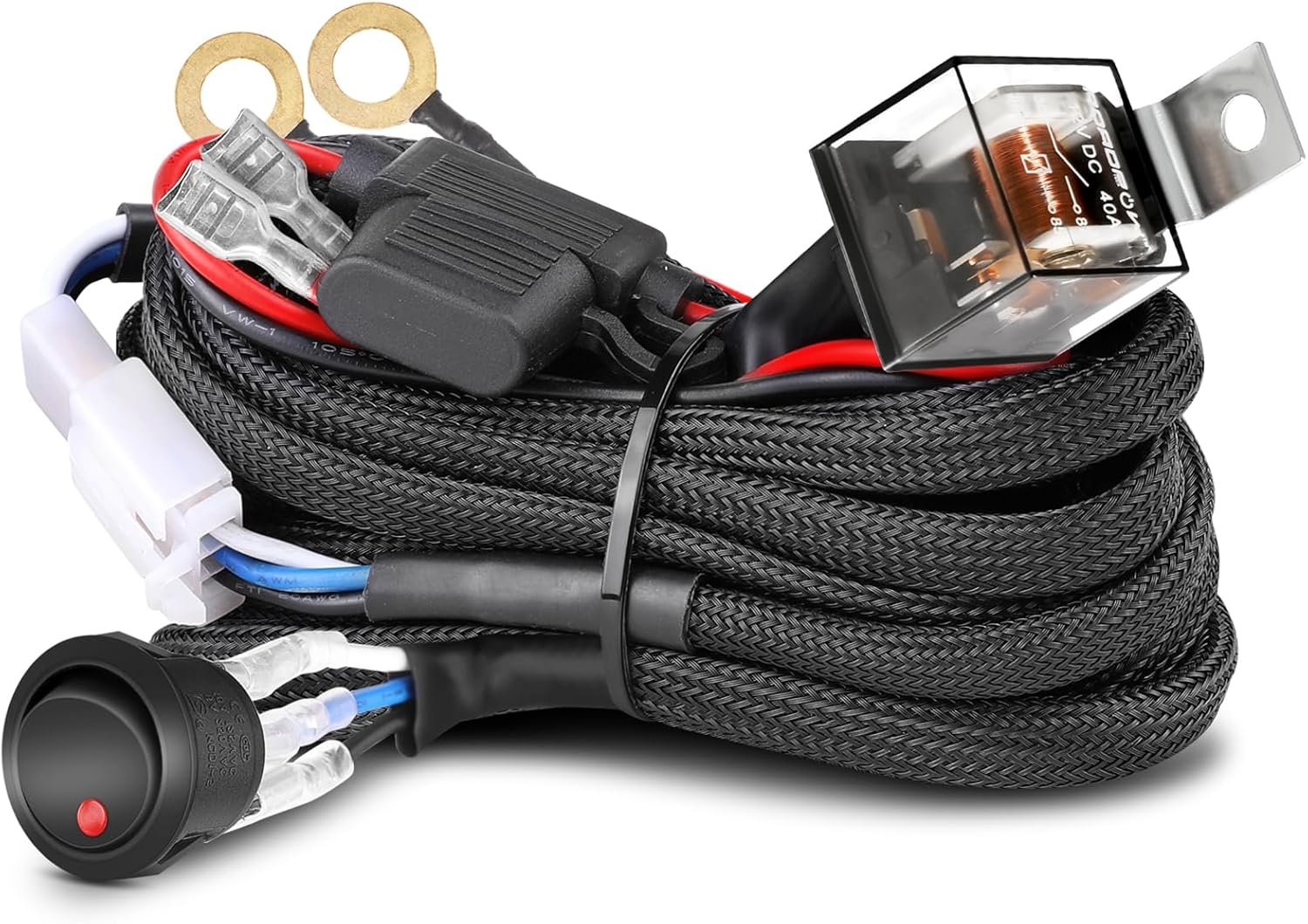 Wiring Harness 1 Lead, Wiring Harness Kit for LED Light Bar Fog Light