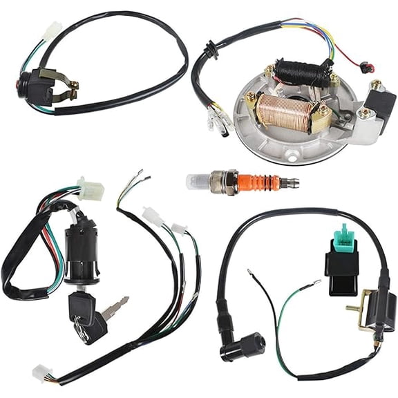 Wiring Harness Ignition Coil CDI Magneto Stator Replacement for 4 Stroke 49cc140cc Dirt Bikes, Electrical System Support for Off-Road Riding and Maintenance
