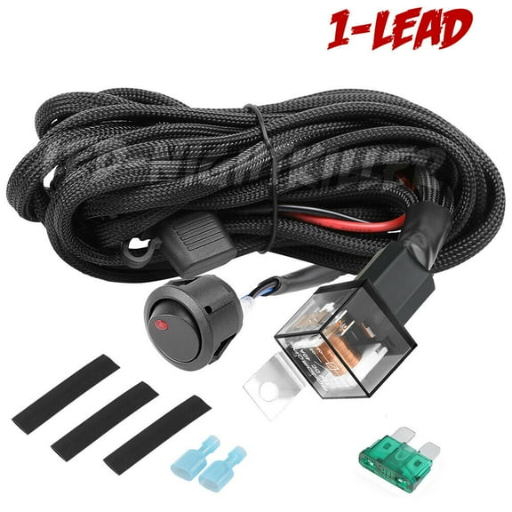 Wiring Harness Kit 1-Lead  Rocker Switch 12V 40A Relay OFFROADTOWN  For LED Work Light Bar