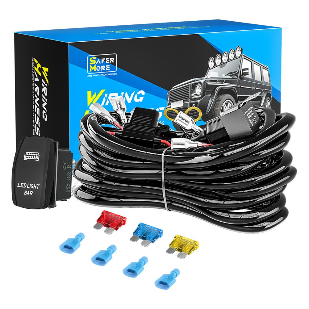 Wiring Harness Kit For 2 Lights 1 Light Fuse OnOff Switch Relay Fog