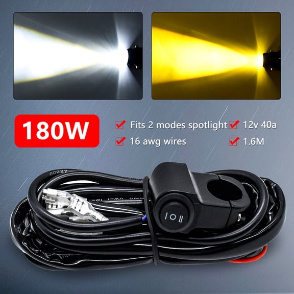 Wiring Harness Kit,With 12v 40a Led Bar Harness 12v 40a Relay Kit 180w 3 Harness Kit 3 Leads 16 Between Different Modes And Switch Between 40a Relay And Relay And Switch Led Harness Bortt