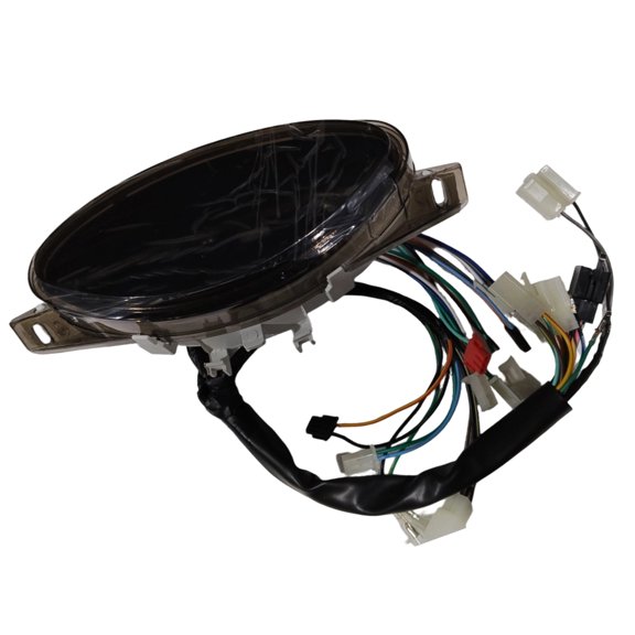 Wiring Harness Motorcycle Instrument Cluster, LED Dashboard Meter with Blue Screen, Smoked Lens Housing and Repair-Ready Structure