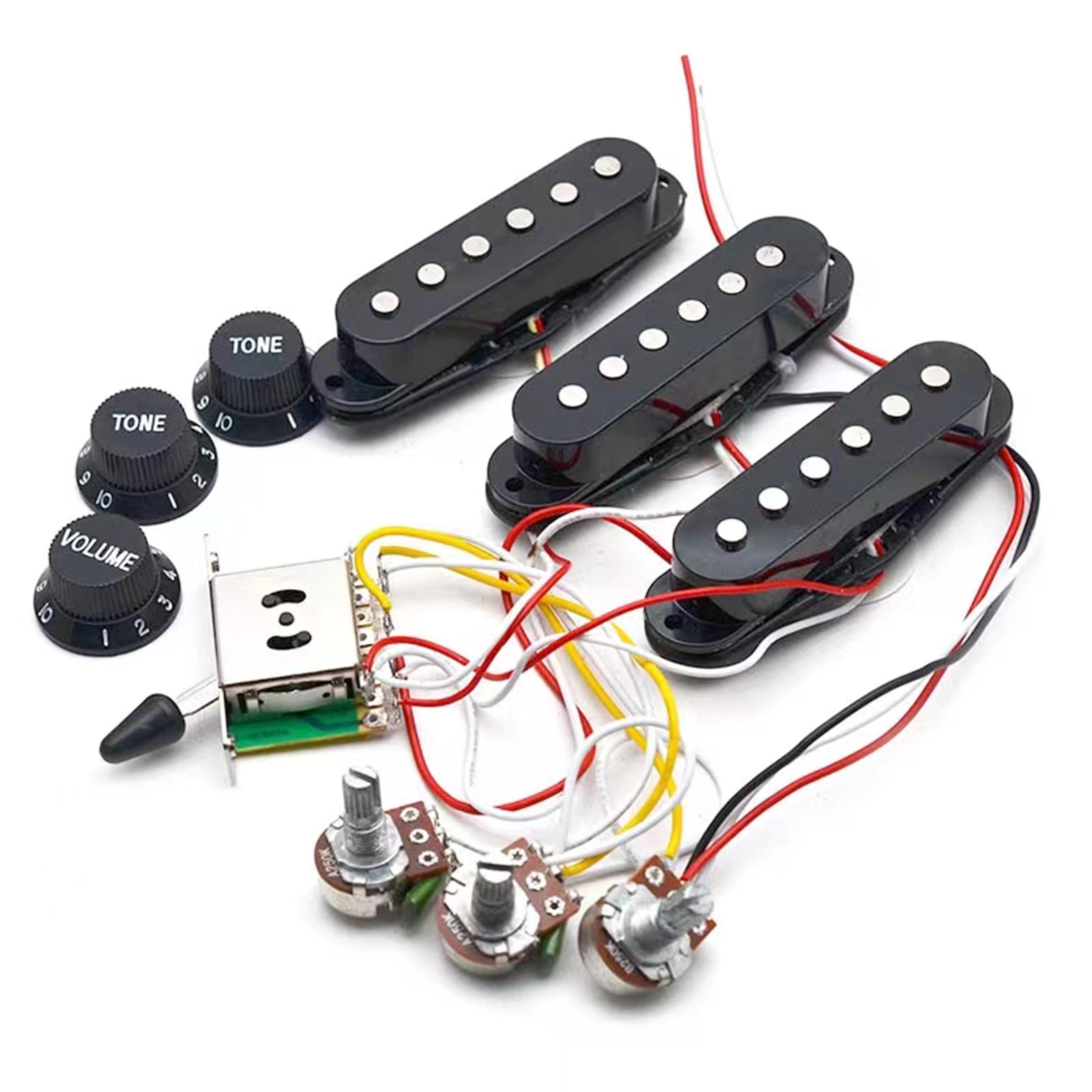 Wiring Harness Prewired 5-Way Switch 2T1V Electric Guitar Pickups Kit for ST