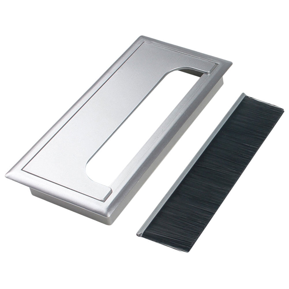 Wiring Hole Cover Desk Cord Tidy Cable V'd White Aluminum Alloy Office