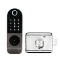 thumbnail image 1 of No Wiring Waterproof Tuya Smart Door Lock Double Sided Fingerprint Rim Lock Smart Card Digital Code Outdoor Electronic Lock ,Flexible Password Options, 1 of 6