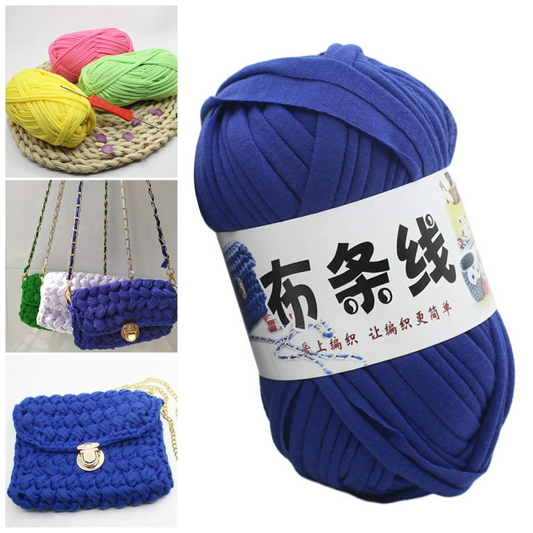 Wirlsweal 1 Roll Crochet Line No Pilling Soft Comfortable DIY Blended  T-Shirt Clothes Bag Hand Knitting Yarn Thread Sewing Tool for Home