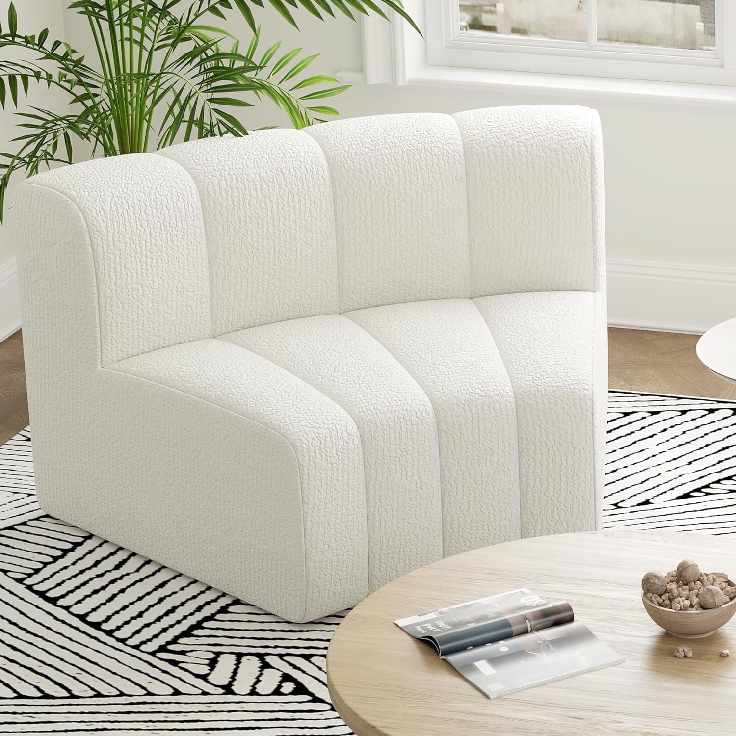 Round Modual 1/8 Round Module for Sofa, Velvet , 1 Seater Cloud Sofa with for Living ...