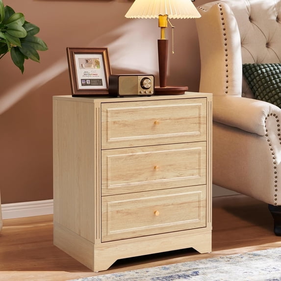 Wirrytor 3 Drawer for Bedroom , Farmhouse Dresser with Storage Chests of Drawers with Full Extension Drawer Slides, Rustic Style