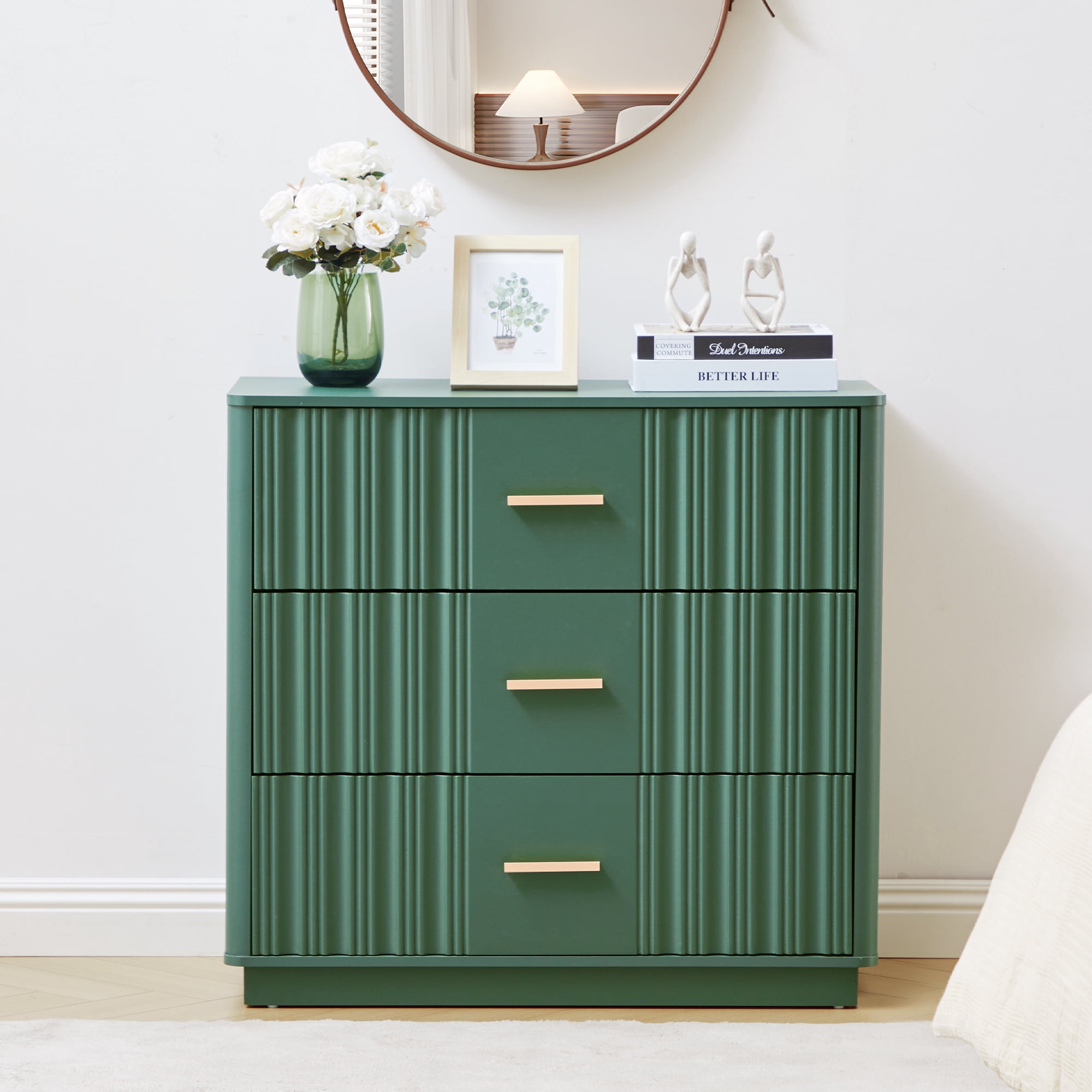 emerald green dresser with mirror Dark Green Dresser and Thrifted Mirror Makeover Wildflower Home Interiors