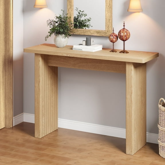 Wirrytor 43-Inch Square Oak Console Table for Entryway, Classic Entryway Table, Tables Narrow Long, Sofa Tables for Living Room, Behind The Couch Table,Entryway Table for Entrance, Hallway Table