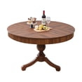 thumbnail image 1 of Wirrytor 47 ' Round Circle Wooden Pedestal Dining Table, with Round Tabletop & Curved Trestle Legs in Antiqued Brown Finish, Place Dining Table, Bistro, 1 of 7