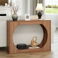 thumbnail image 1 of Wirrytor Console Table with Shelves, Farmhouse Entryway Table for Foyer, Entrance, Wood Storage Entryway Accent Table,Hallway and Living Room,Rustic Brown, 1 of 7