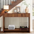 thumbnail image 1 of Wirrytor Console Table, Sofa Table for Living Room, Narrow Sofa Table with 2 Drawer and Open Storage Shelf, Hallway Table and Couch Table Behind Sofa,Walnut, 1 of 7