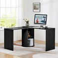 thumbnail image 1 of Wirrytor L Shaped Desk Corner Office Desk Computer Desk with Storage Cabinet, Gaming Desk, Gaming Computer Desks for Study,Working,Black, 1 of 9