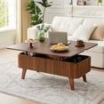 thumbnail image 1 of Wirrytor 3 in 1 Lift Top Coffee Table with Storage, Center Table with Hidden Compartments for Living Room, Coffee Table for Living Room,Walnut, 1 of 9