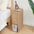 thumbnail image 1 of Wirrytor Mid-Century Modern Narrow Nightstand with 2 Drawers for Bedroom, Slim Bedside Table and Side End Table, Natural Oak, 1 of 13
