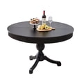thumbnail image 1 of Wirrytor Round 4-Person Dining Table Kitchen Table with Round Tabletop & Curved Trestle Legs for Kitchen Black, Place Dining Table, Bistro, 1 of 7
